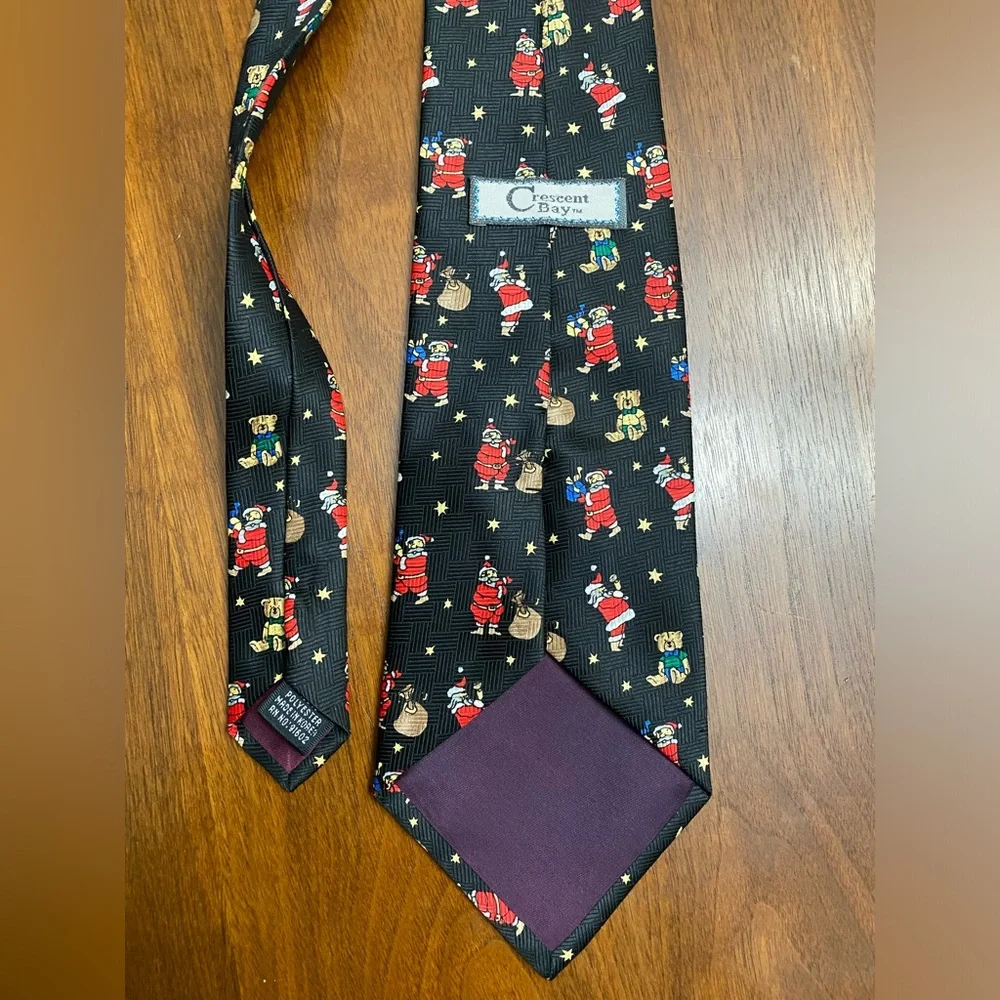 Teddy Bear and Santa Christmas‎ Tie